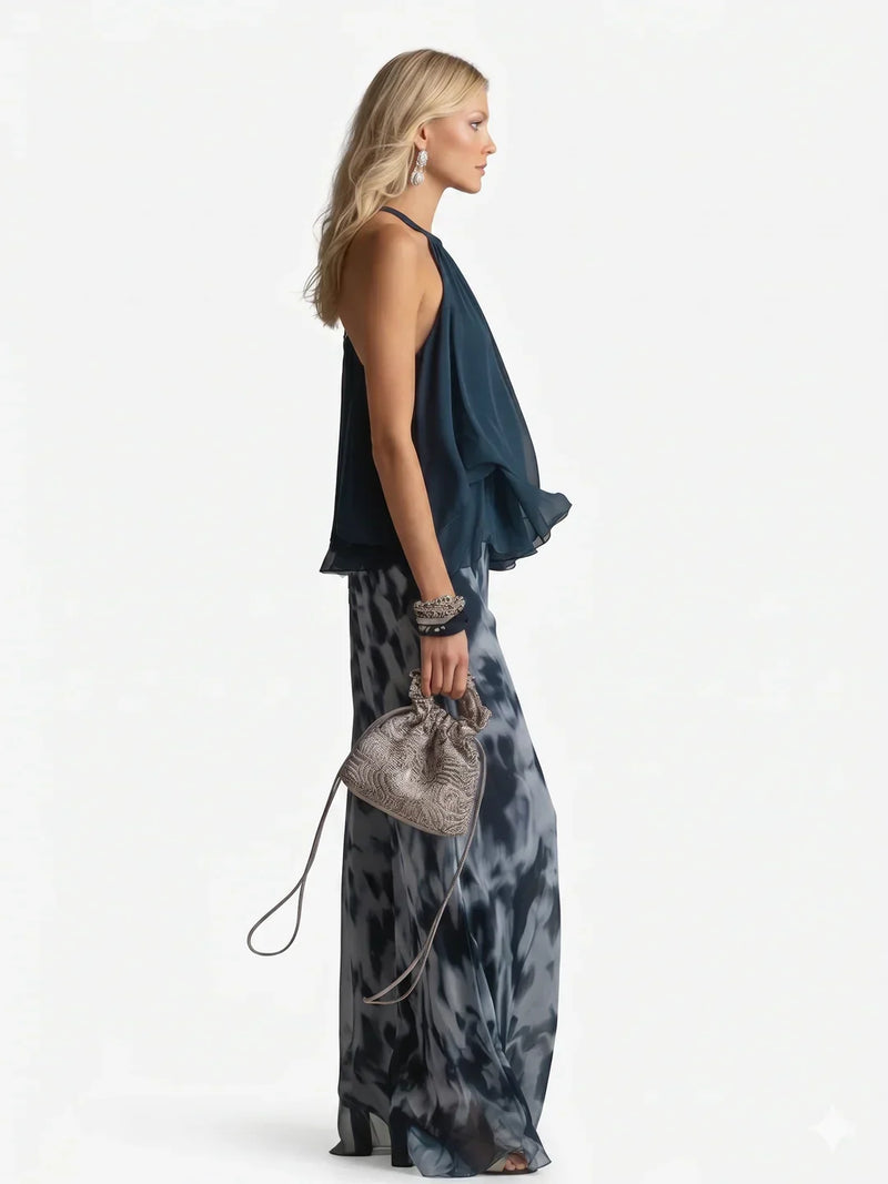Conjunto elegante de dos piezas en chiffon