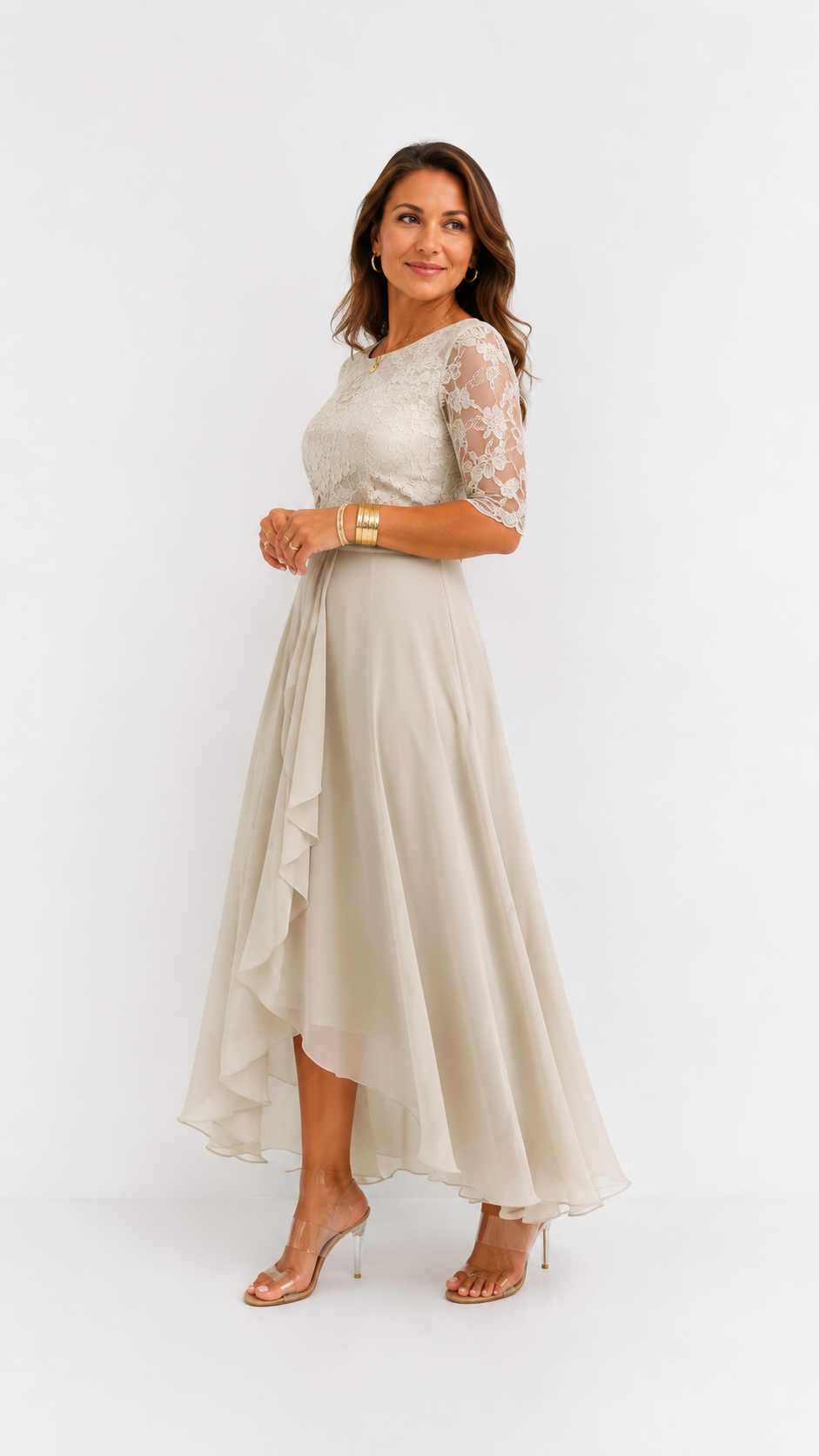 María del Valle | Vestido Midi Elegante de Encaje