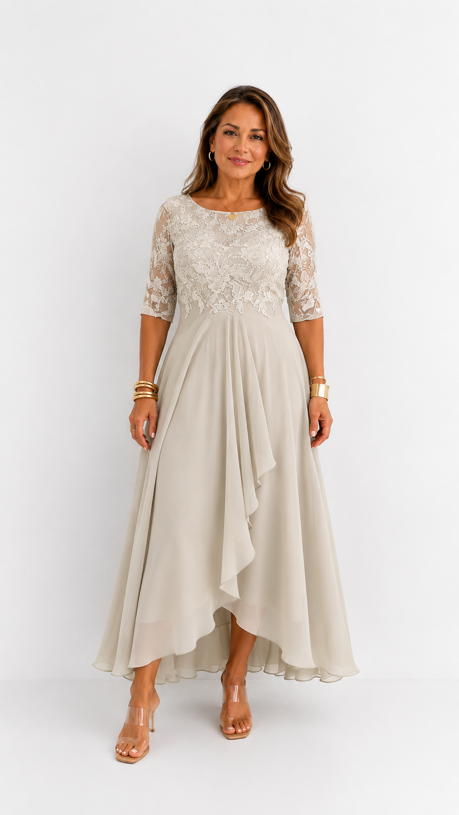 María del Valle | Vestido Midi Elegante de Encaje