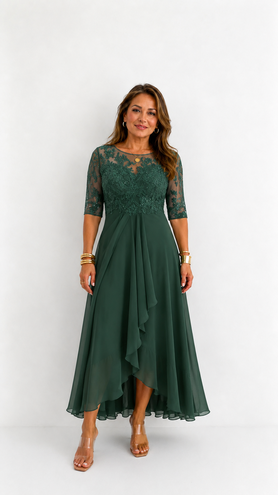María del Valle | Vestido Midi Elegante de Encaje