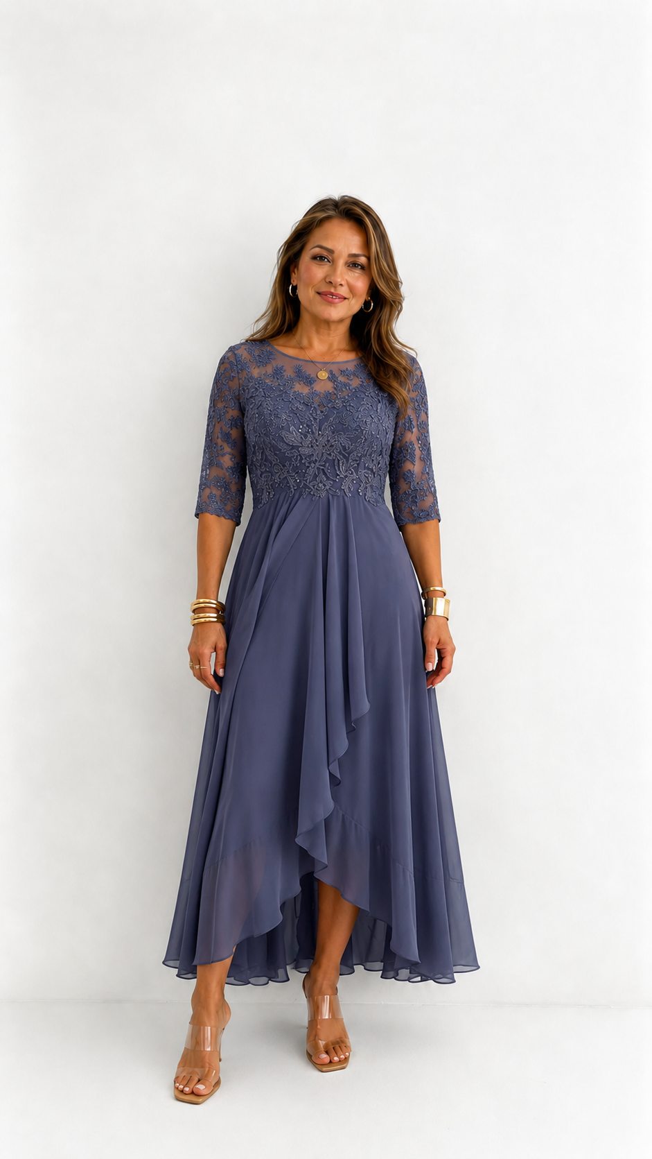 María del Valle | Vestido Midi Elegante de Encaje