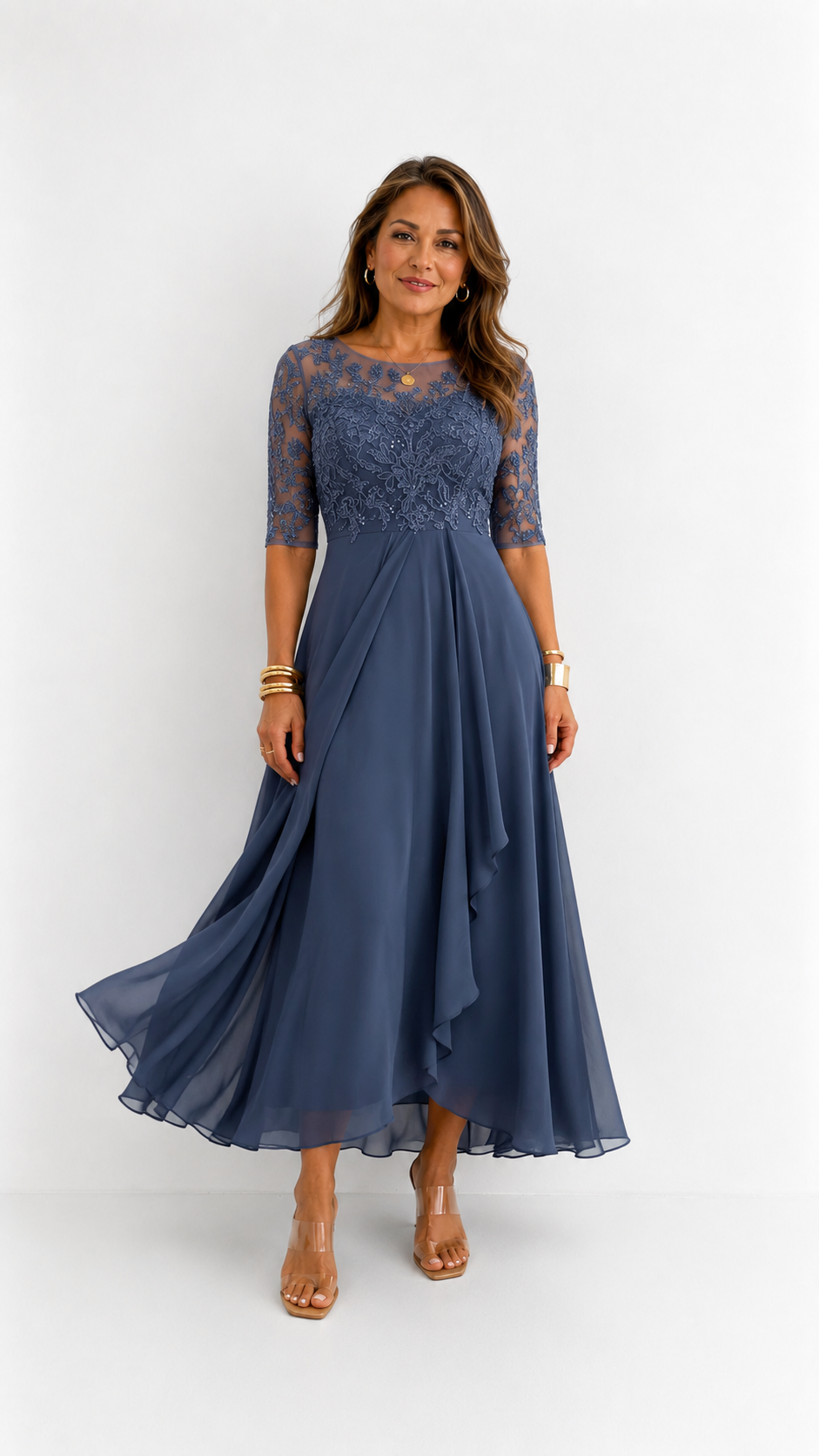 María del Valle | Vestido Midi Elegante de Encaje