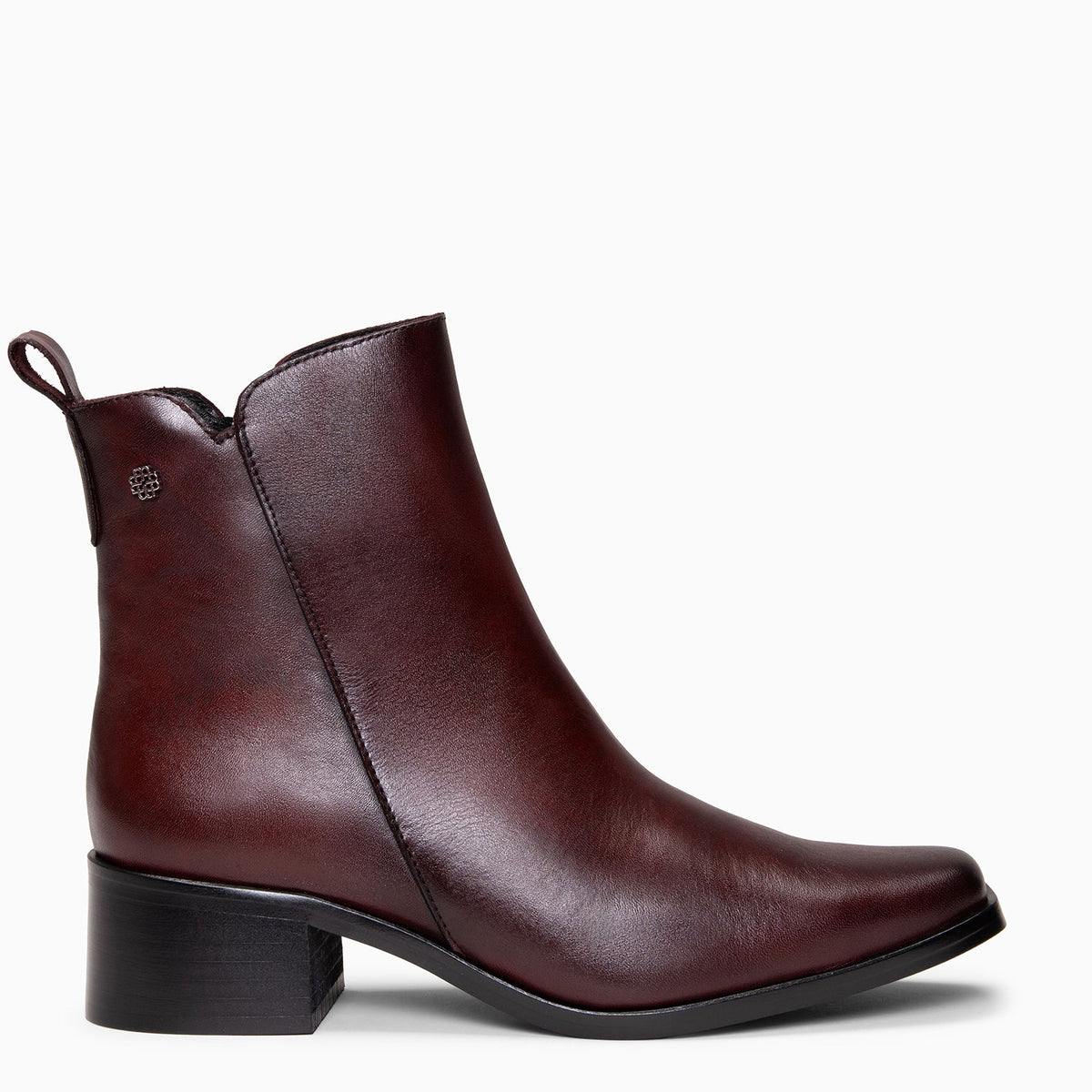 BERLIN - Botines bajos de mujer de piel BURDEOS
