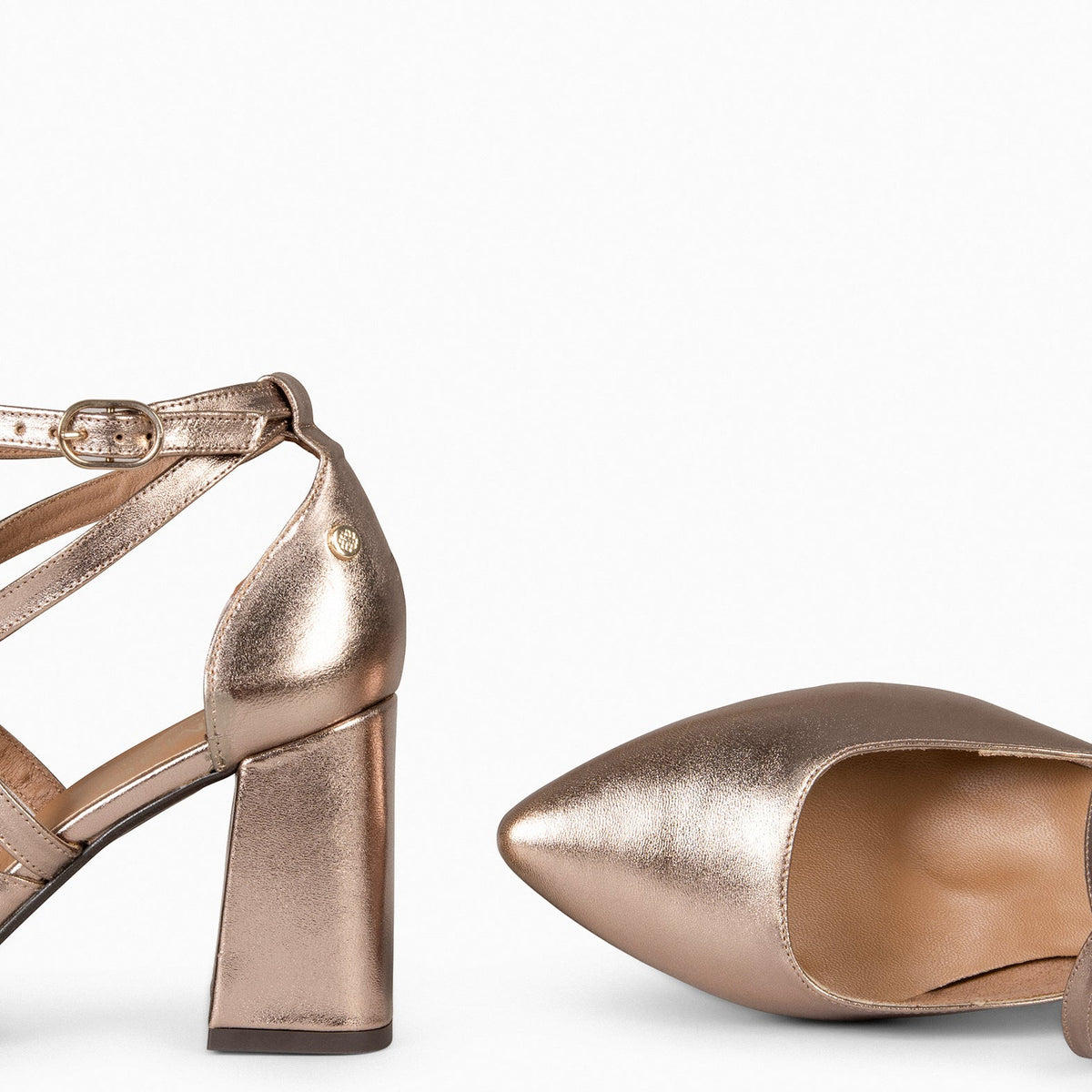 ARIEL - Zapato de tacón ancho DORADO