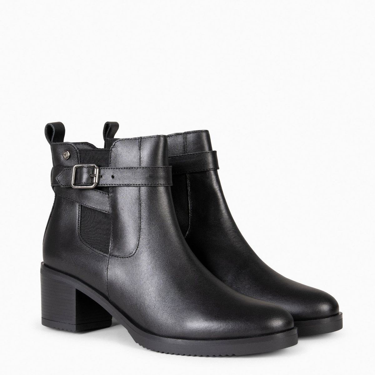 LEMY - Botines NEGRO de piel de napa