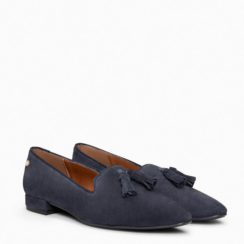 ADISA  – Mocasines de piel de serraje MARINO