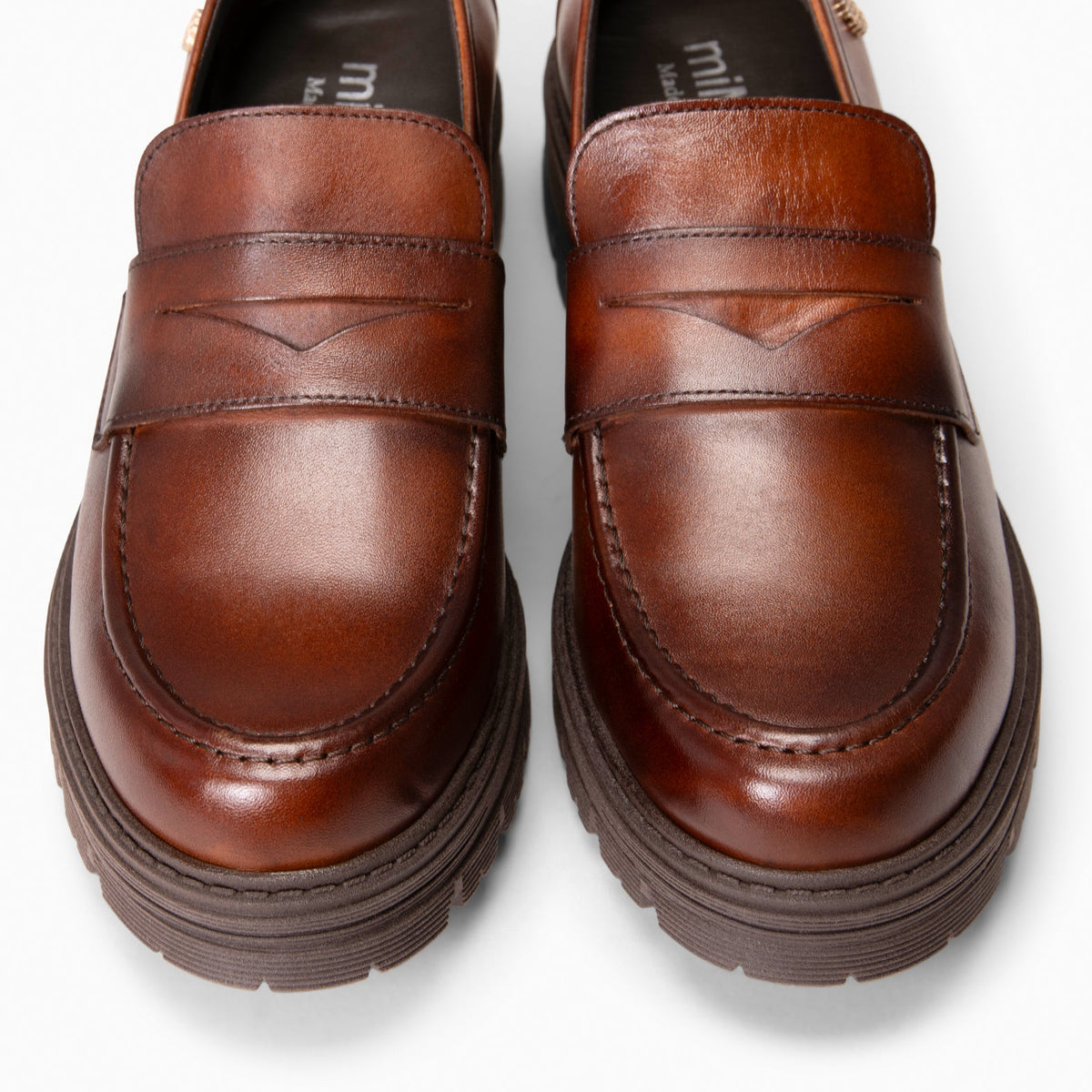 TRAVIS - Mocasin de piel de napa cepillada CAMEL