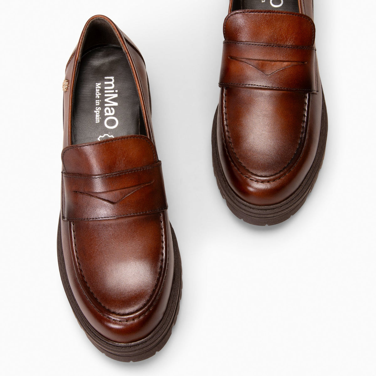 TRAVIS - Mocasin de piel de napa cepillada CAMEL