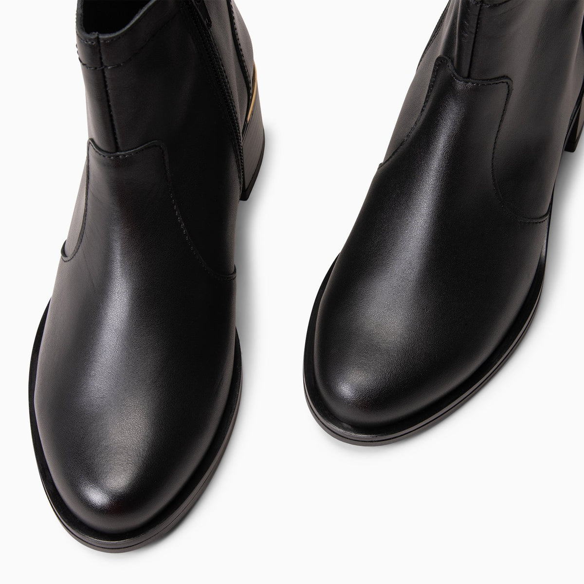 NIXIE – botines de tacón bajo para mujer NEGRO