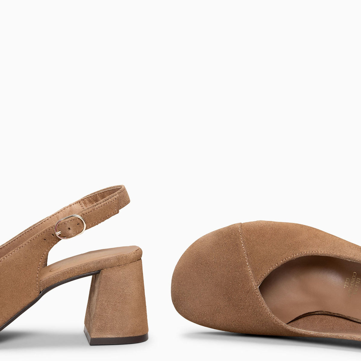 VEGA - Zapato de tacón ancho destalonado TAUPE