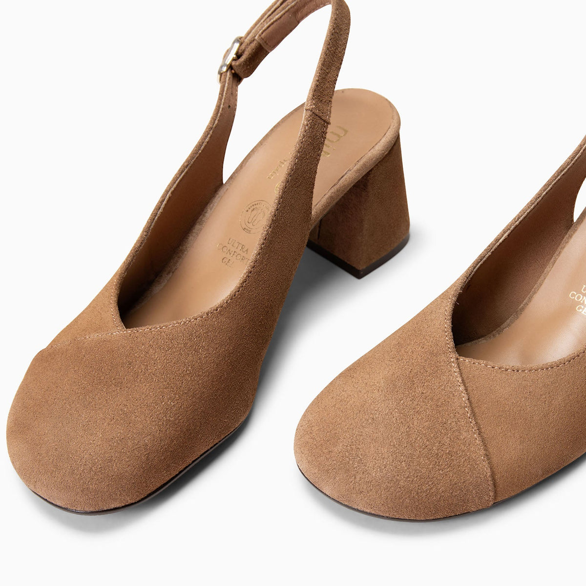VEGA - Zapato de tacón ancho destalonado TAUPE