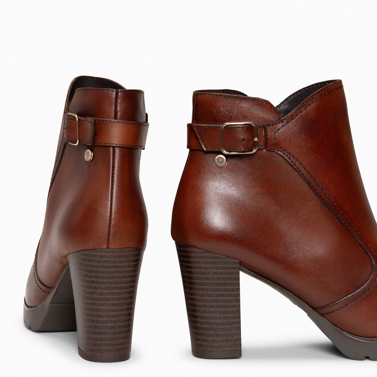 OLI – Botines de tacón alto con hebilla decorativa MARRON