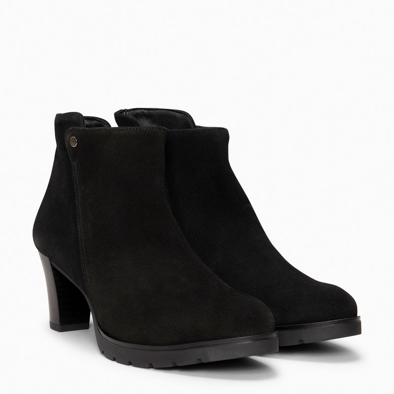 PRAGA - Botines NEGRO con tacón