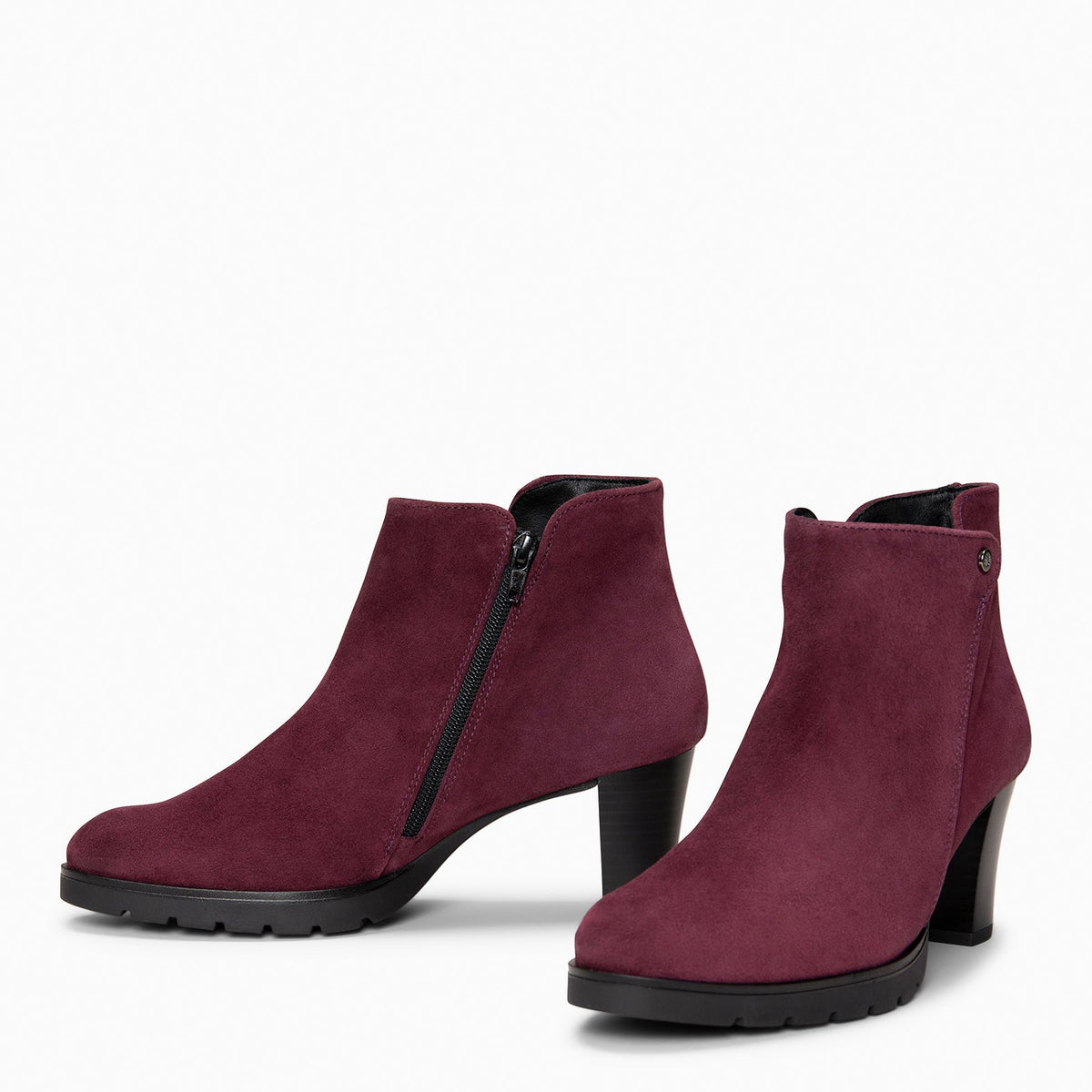 PRAGA - Botines BURDEOS con tacón