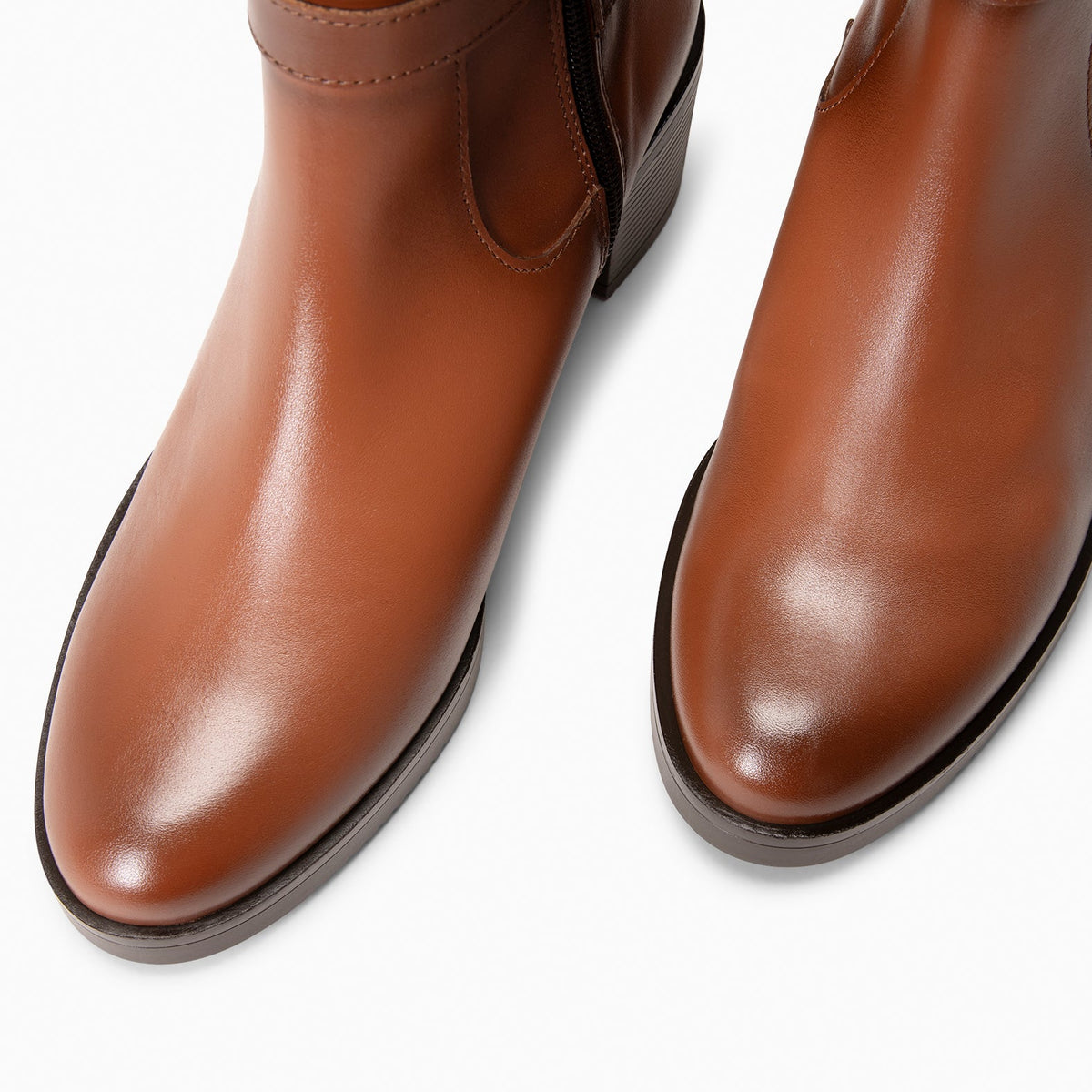 LEMY - Botines CAMEL de piel de napa