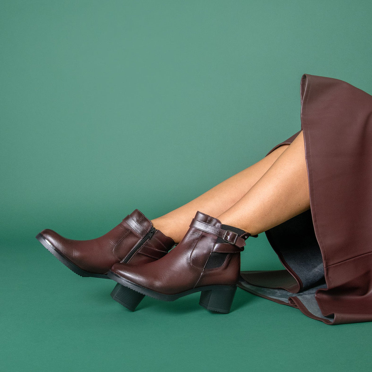 LEMY - Botines NEGRO de piel de napa