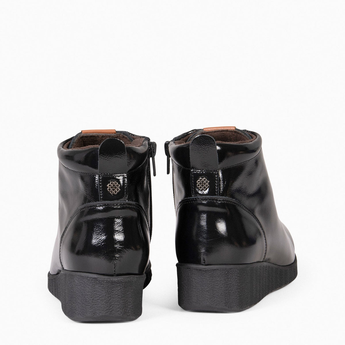 FLEXY - Zapatillas abotinadas CHAROL NEGRO