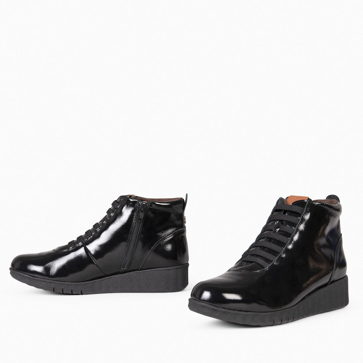FLEXY - Zapatillas abotinadas CHAROL NEGRO