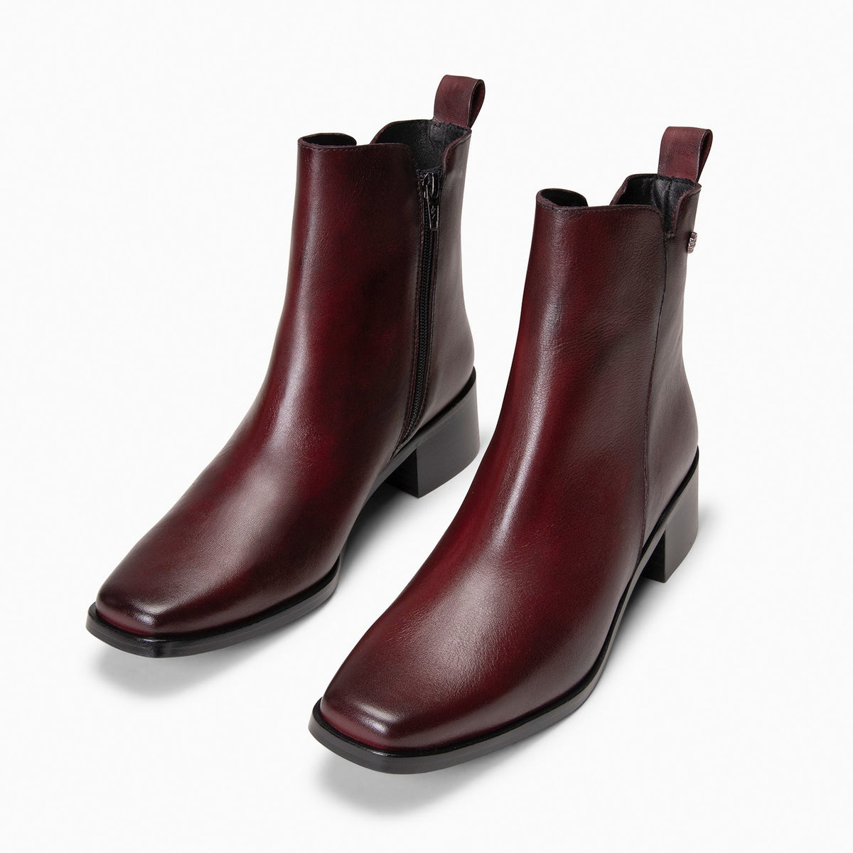 BERLIN - Botines bajos de mujer de piel BURDEOS