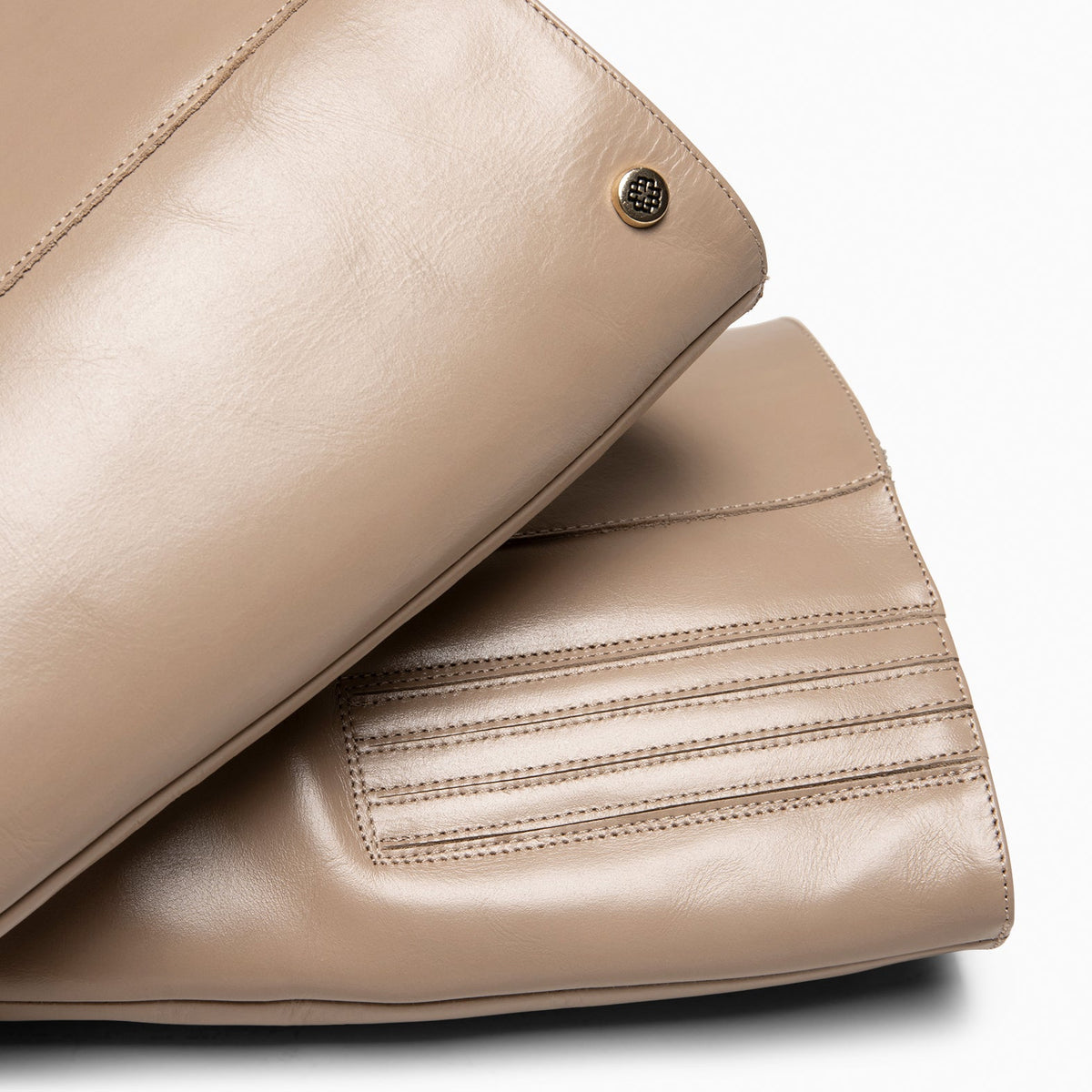 MANHATTAN - Botas de piel con tacón fino TAUPE