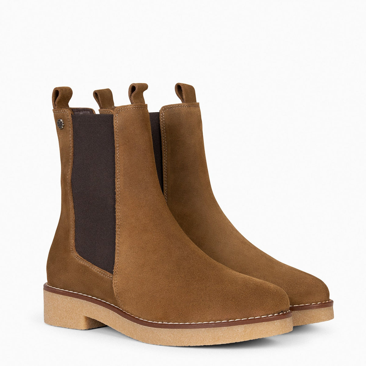 PORTLAND – Botines Chelsea de piel CAMEL