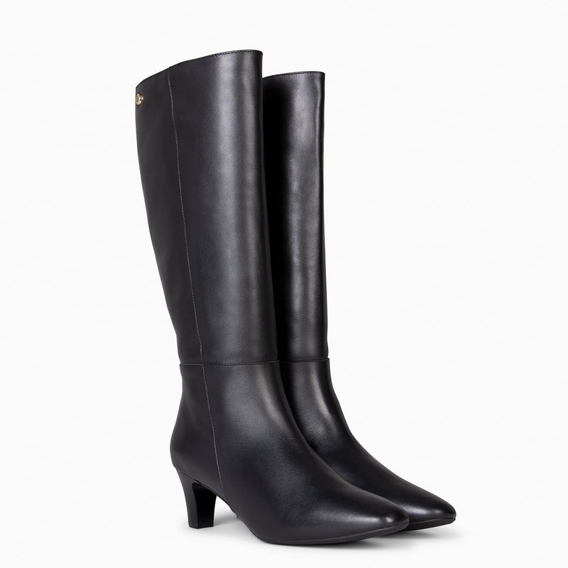 QUEENS - Bota alta de tacón NEGRO
