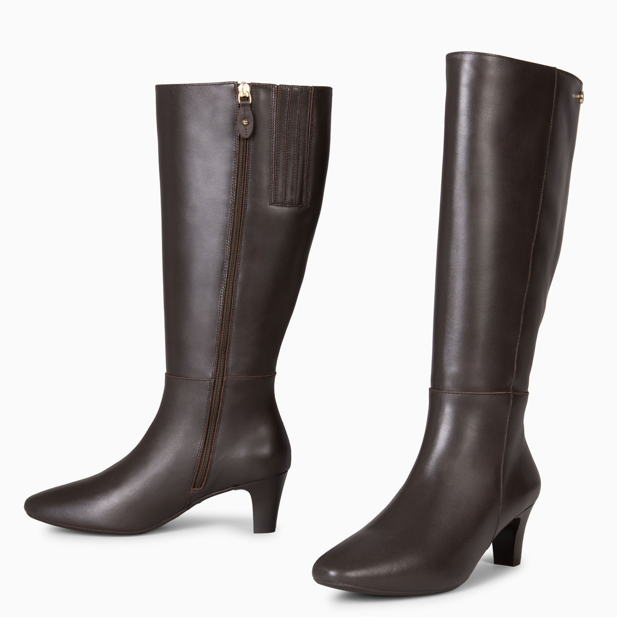 QUEENS - Bota alta de tacón MARRON