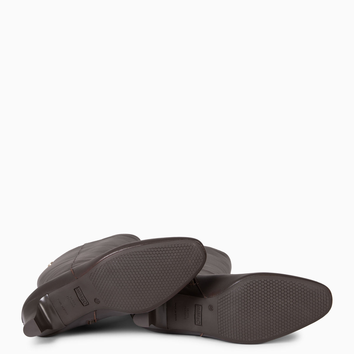 QUEENS - Bota alta de tacón MARRON