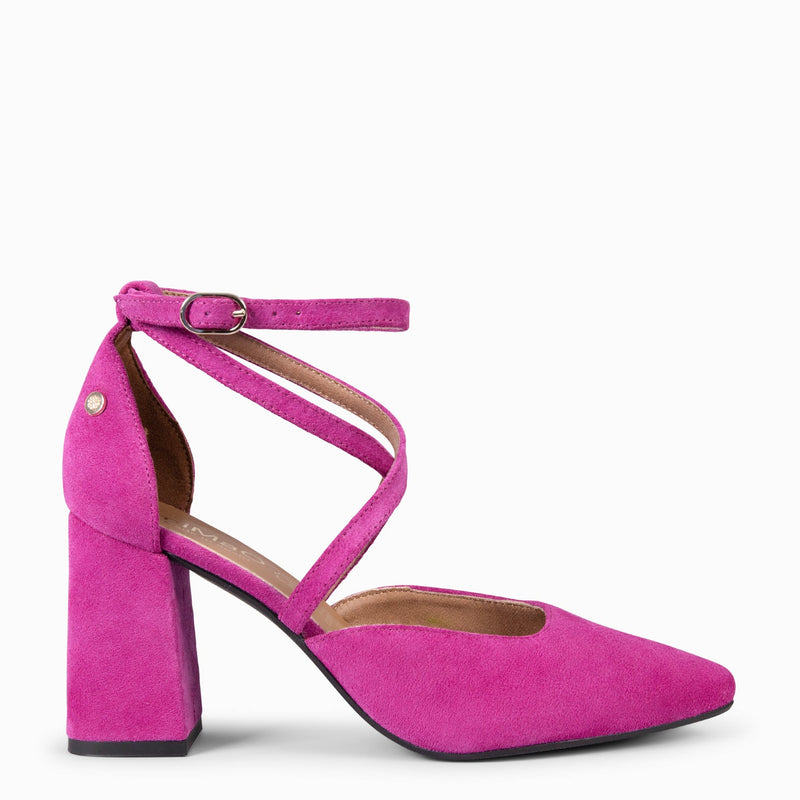 ARIEL - Zapato de tacón ancho FUCSIA