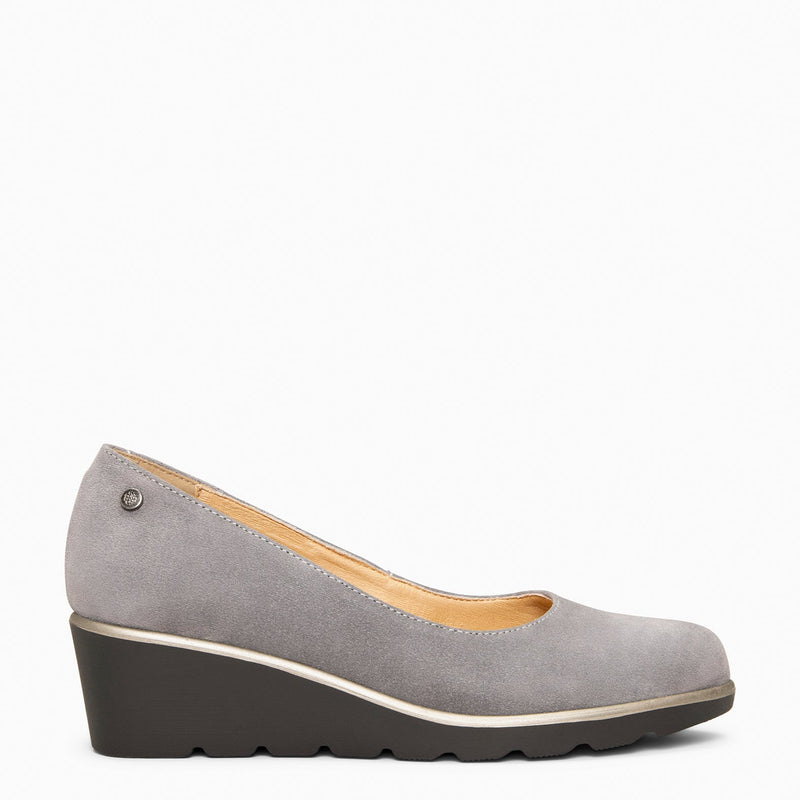 IRIS - Bailarina GRIS con cuña de piel