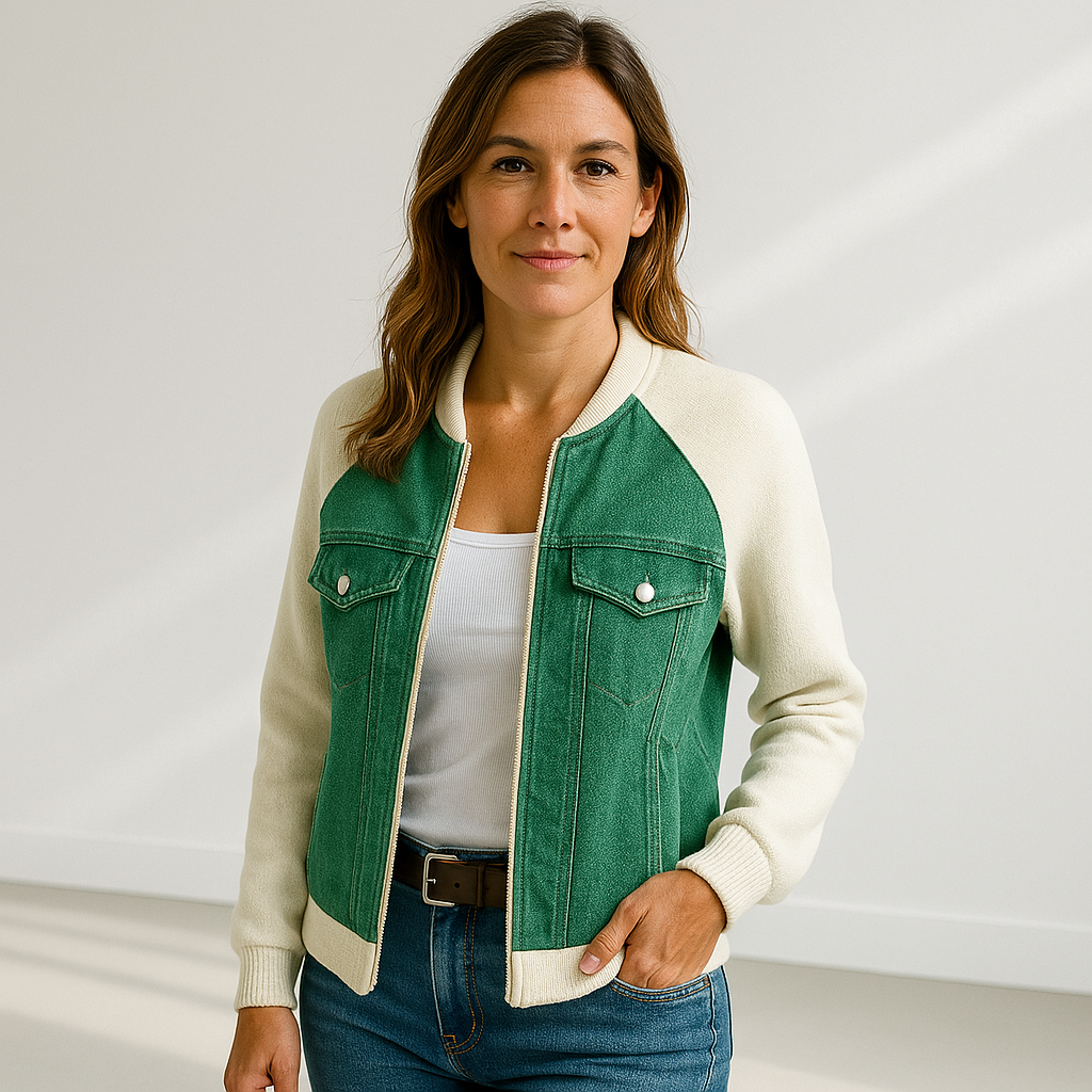 Rita | Chaqueta Vaquera con Ribete de Punto