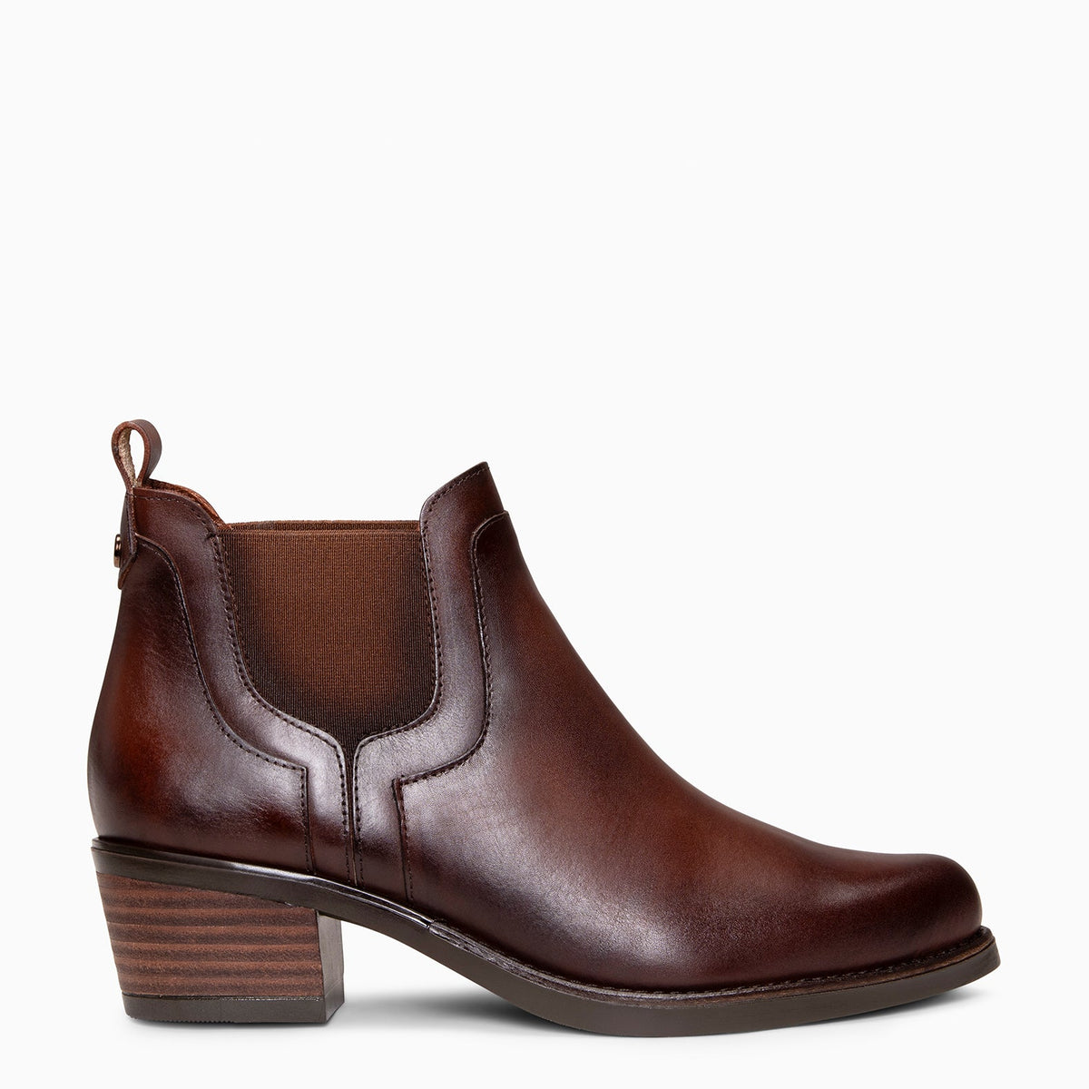 BILLY - Botines de tacón tipo Chelsea MARRON