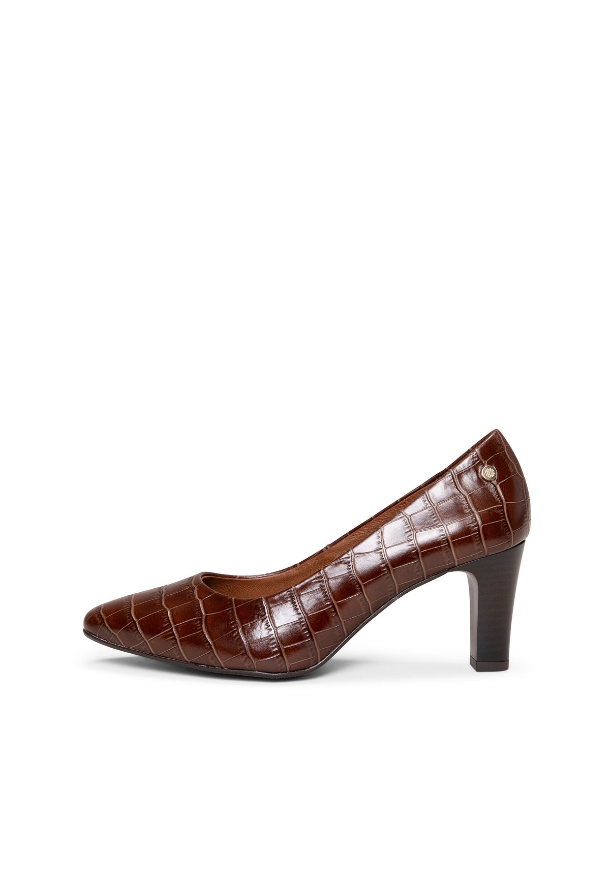 SABELA COCO – Zapato de tacón medio en piel MARRON