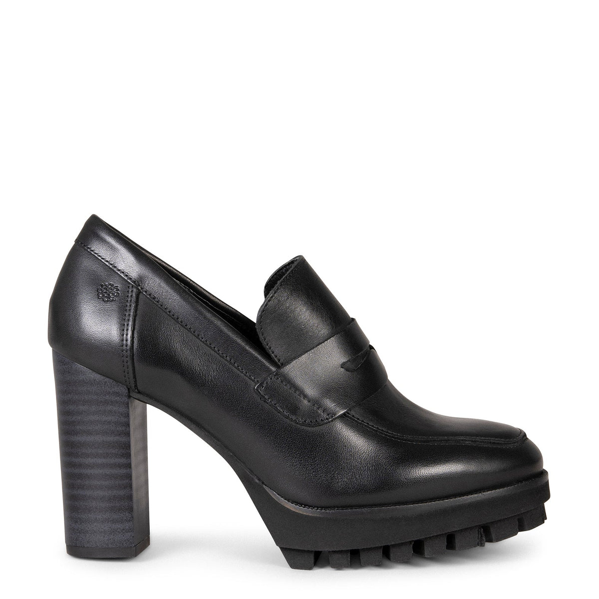 TREND - Mocasín con tacón y plataforma en NEGRO