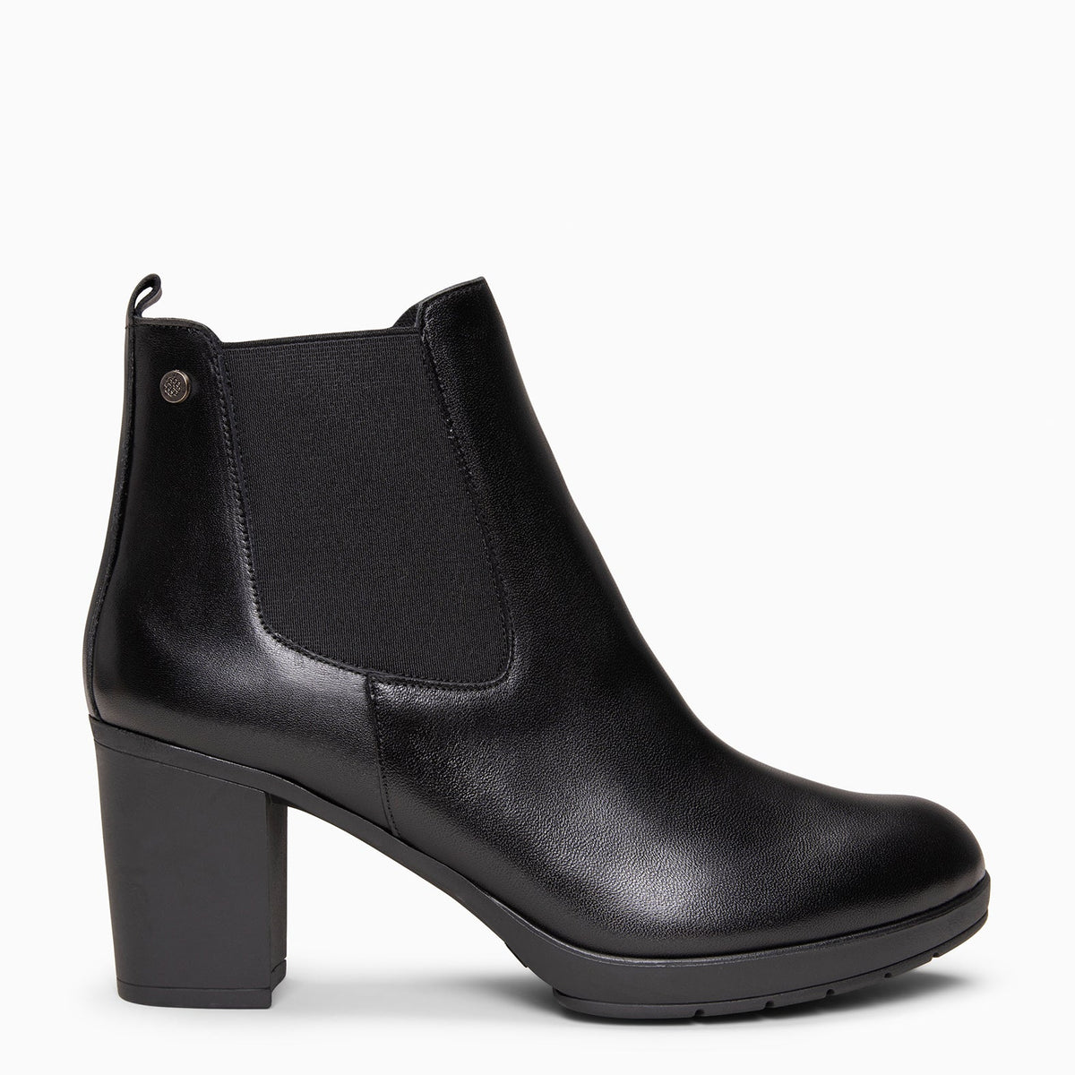 SABRINA – Botin de tacón alto con elástico lateral NEGRO