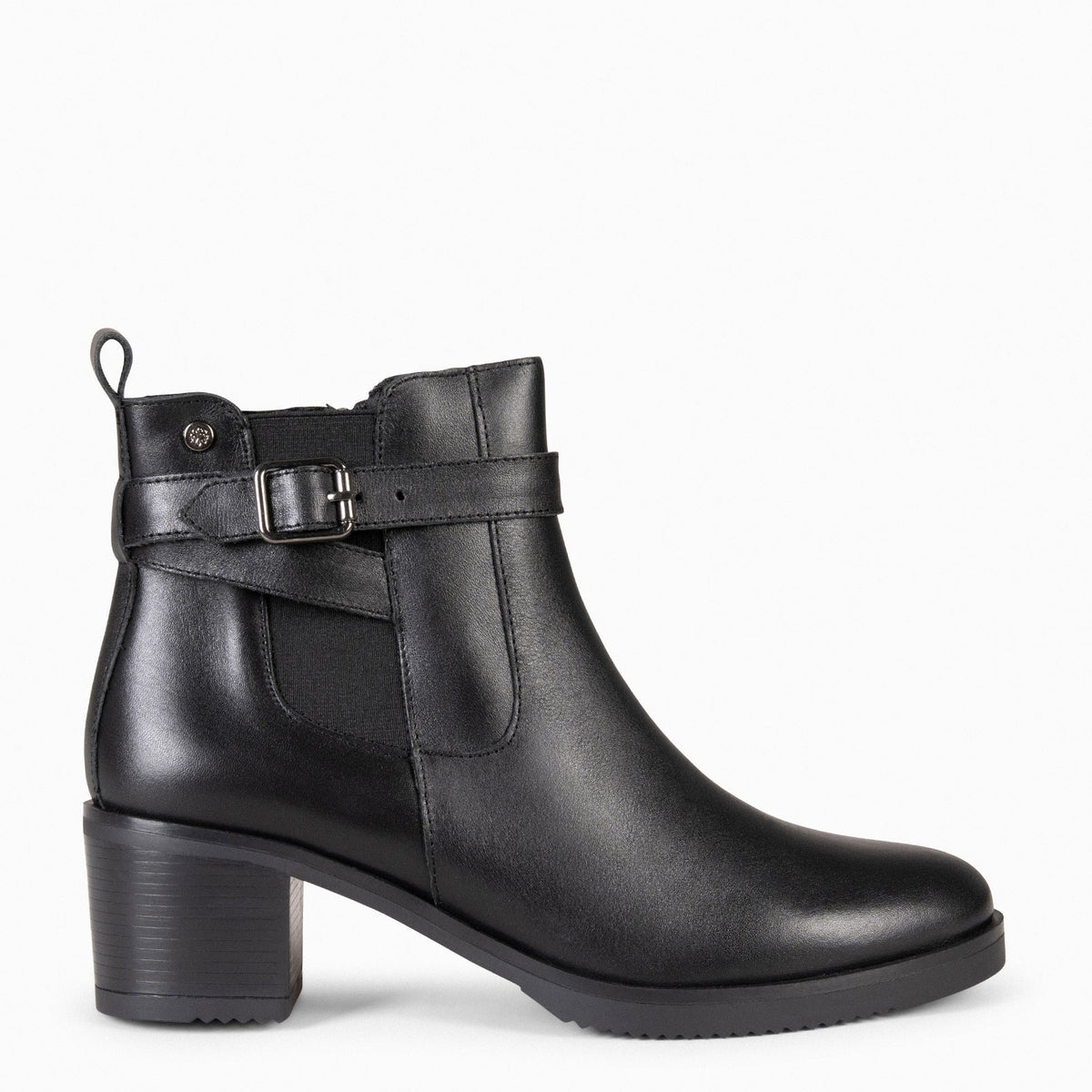 LEMY - Botines NEGRO de piel de napa
