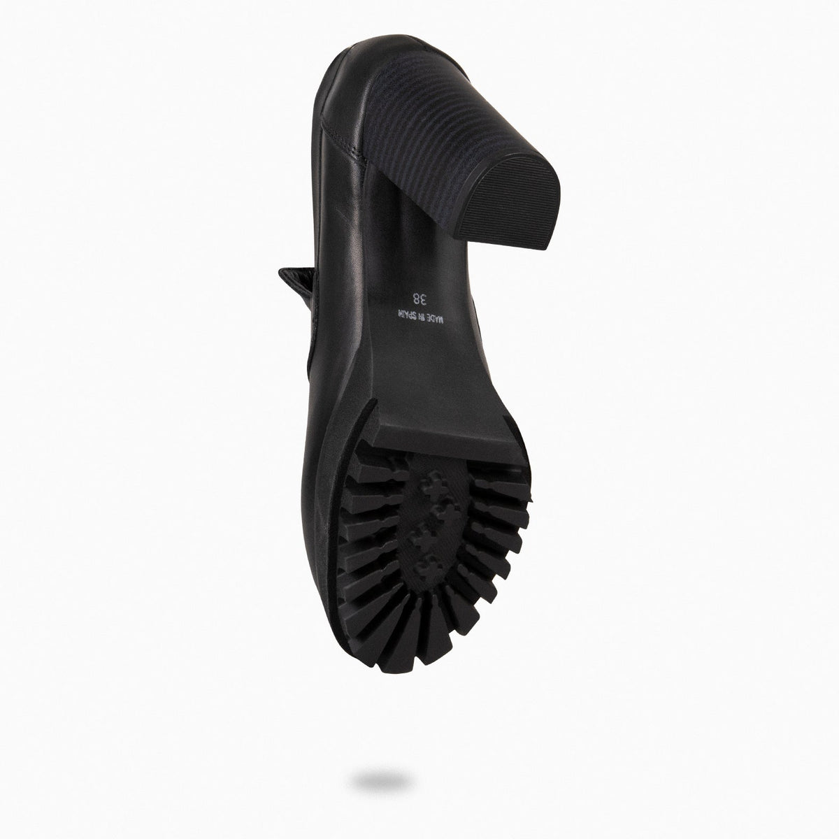 TREND - Mocasín con tacón y plataforma en NEGRO