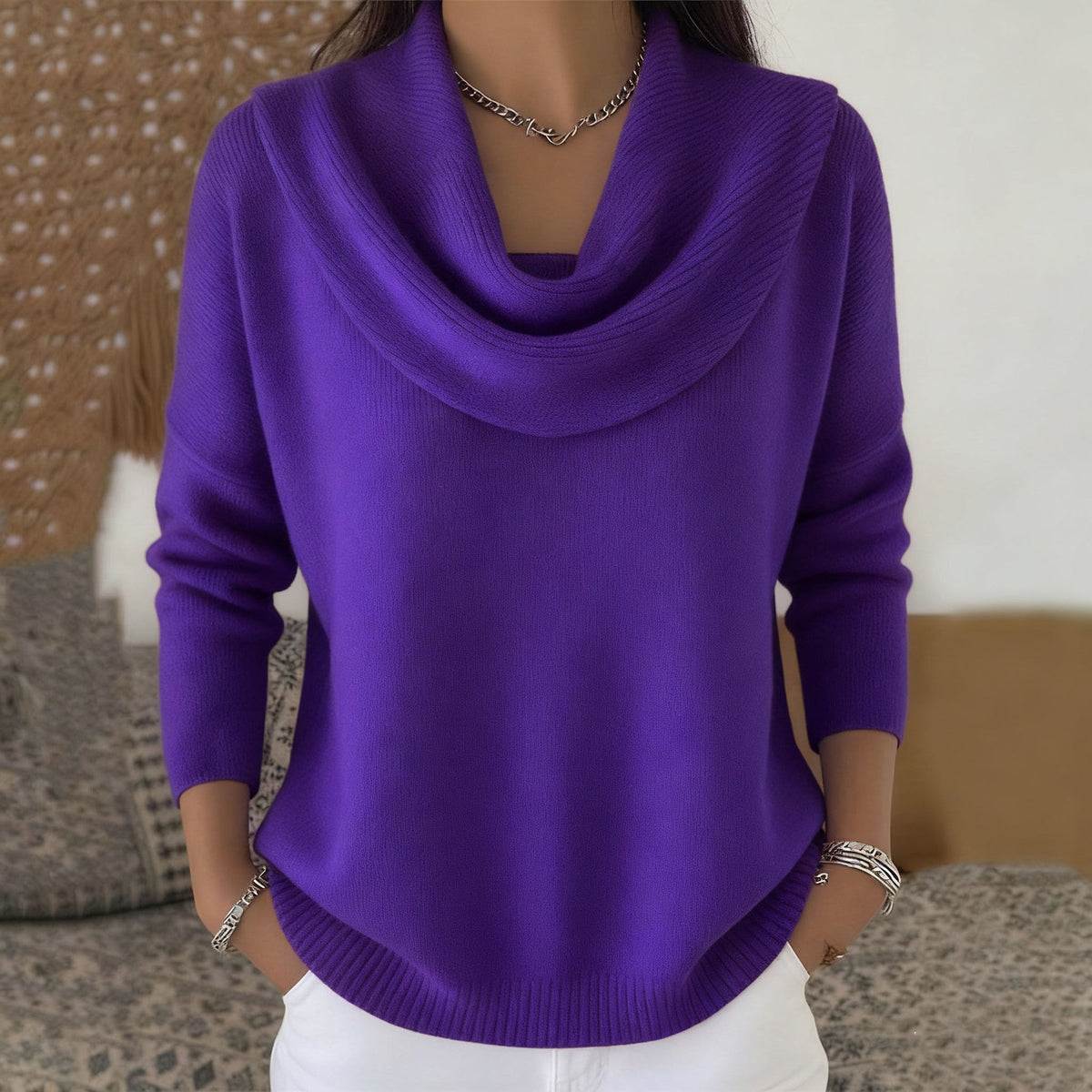 Salomé | Jersey con Cuello Drapeado