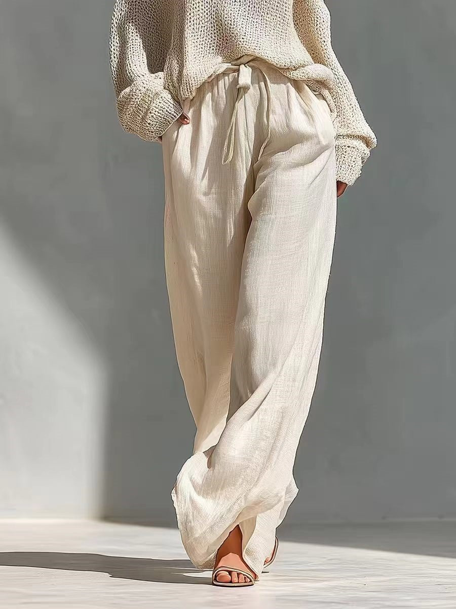 Conjunto de punto y lino a la moda