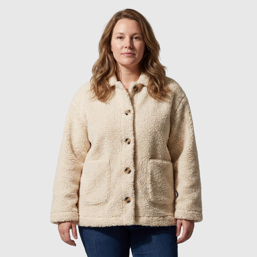 Marisa | Chaqueta Borreguito Crema con Botones
