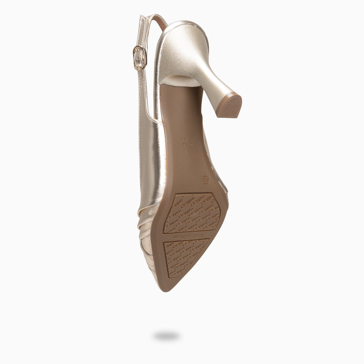 CARLA - Zapato de tacón alto destalonado PLATINO