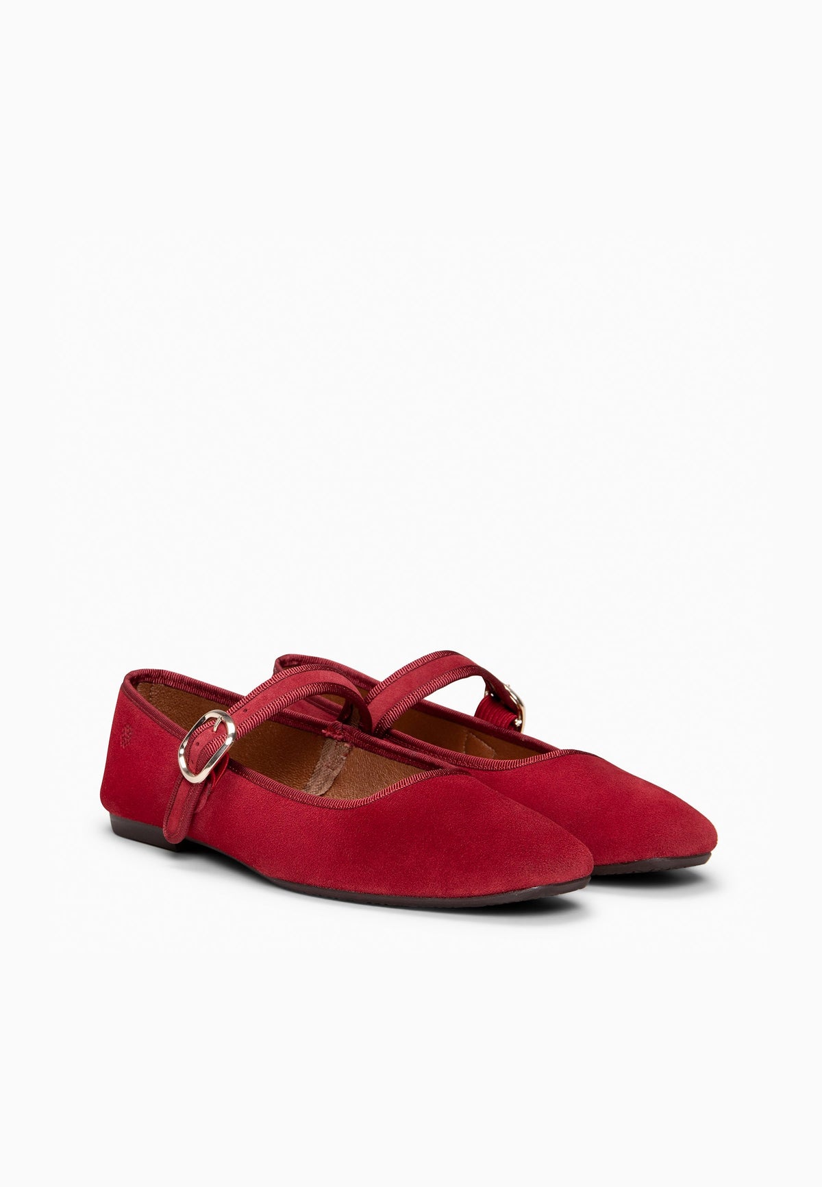 CLARA - Merceditas con puntera cuadrada en ROJO