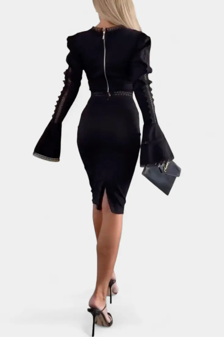 Minerva Conjunto Elegante de Top con Encaje y Falda de Cintura Alta