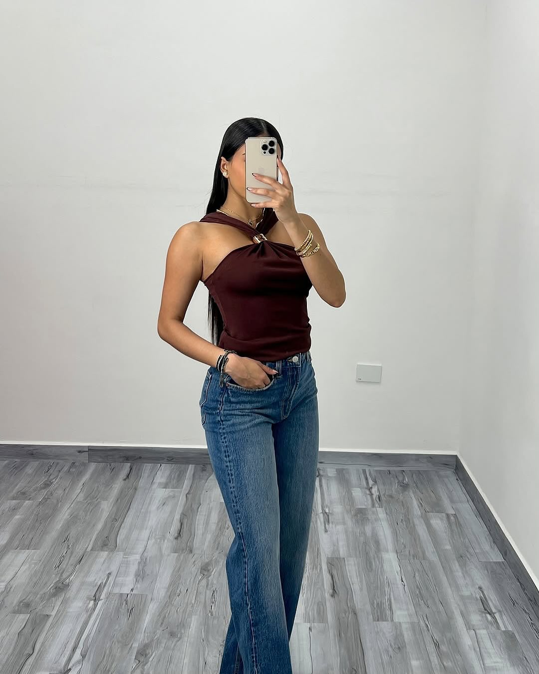 Top Aria Mocha Halter