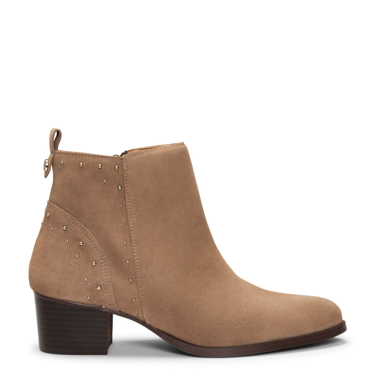 DUSTY – Botines de serraje con tachas TAUPE