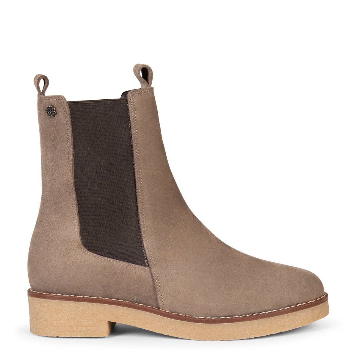 PORTLAND – Botines Chelsea de piel TAUPE