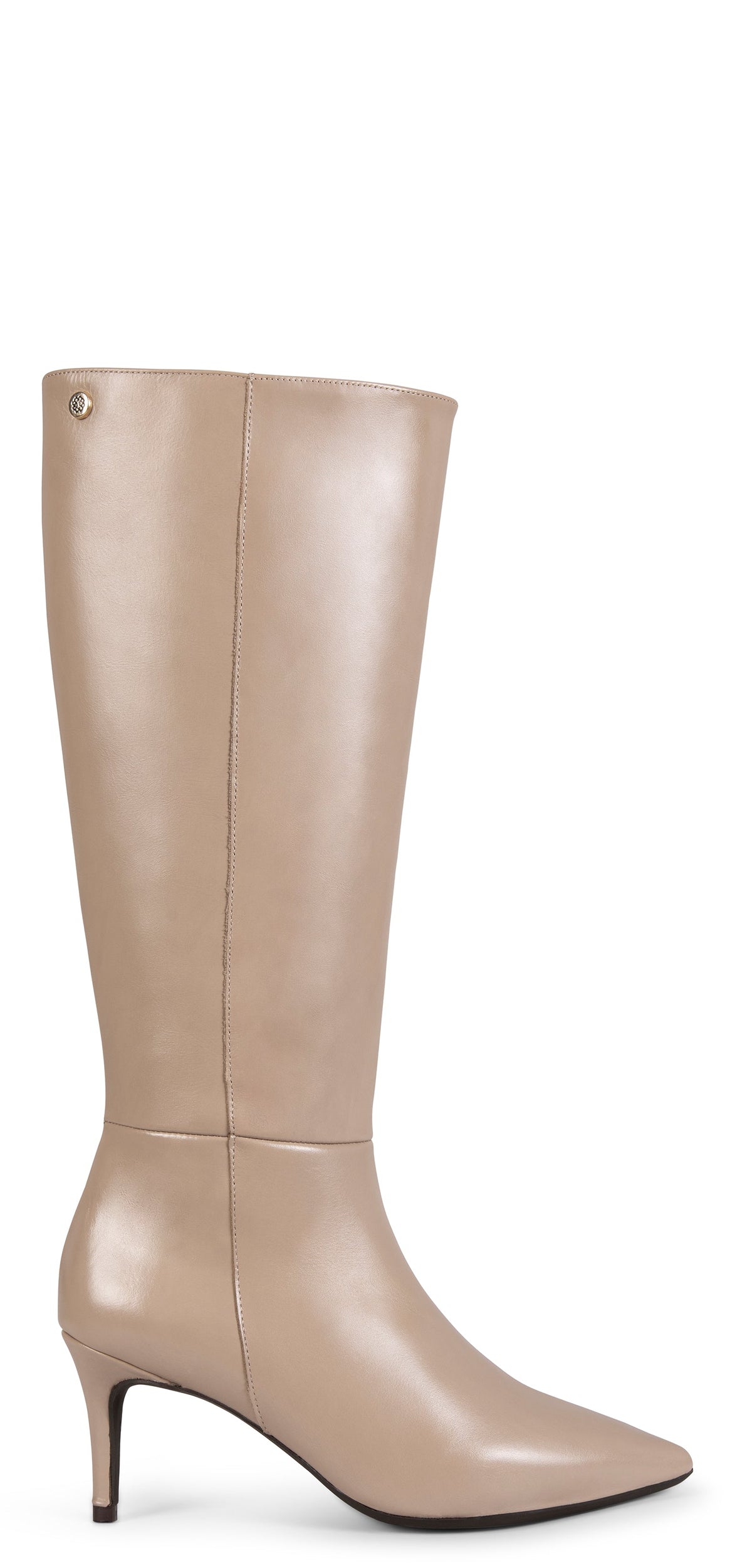 MANHATTAN - Botas de piel con tacón fino TAUPE