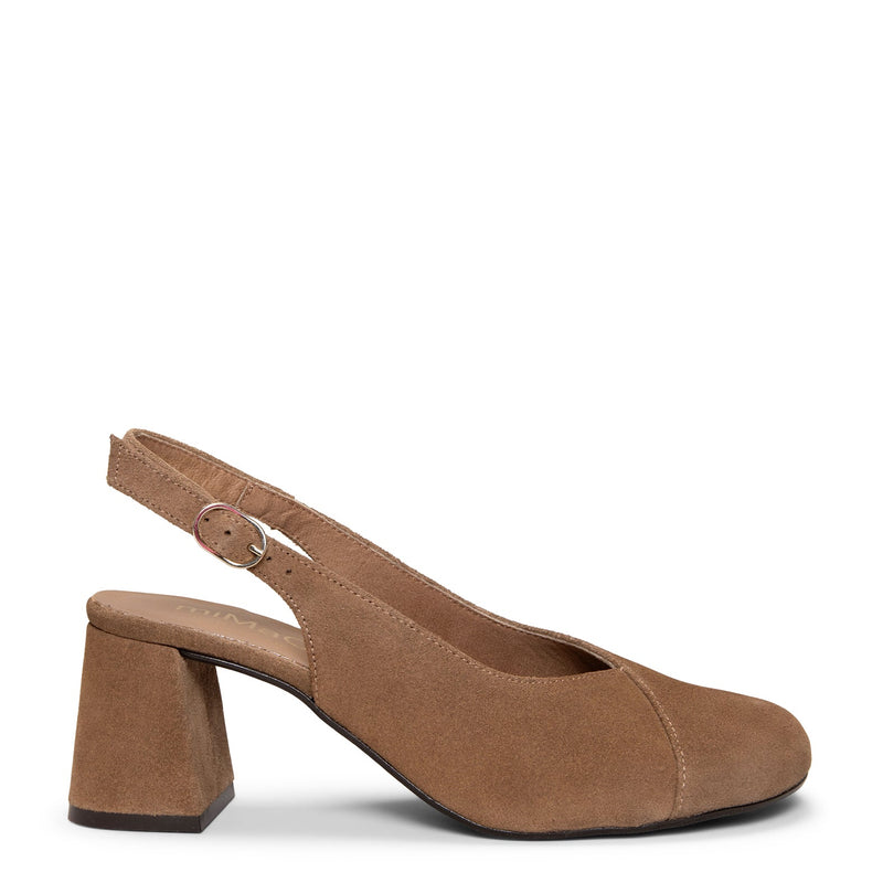 VEGA - Zapato de tacón ancho destalonado TAUPE