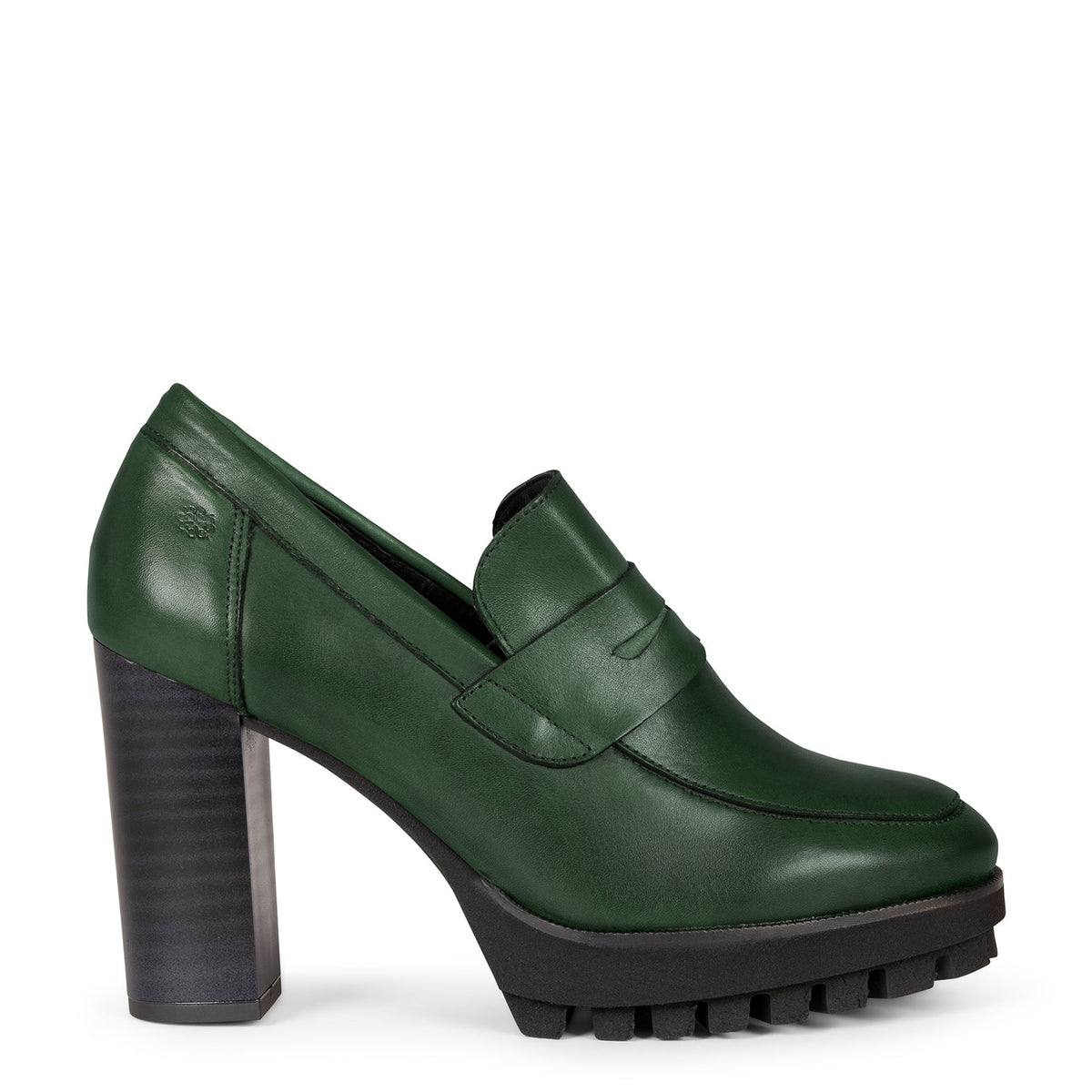 TREND - Mocasín con tacón y plataforma VERDE