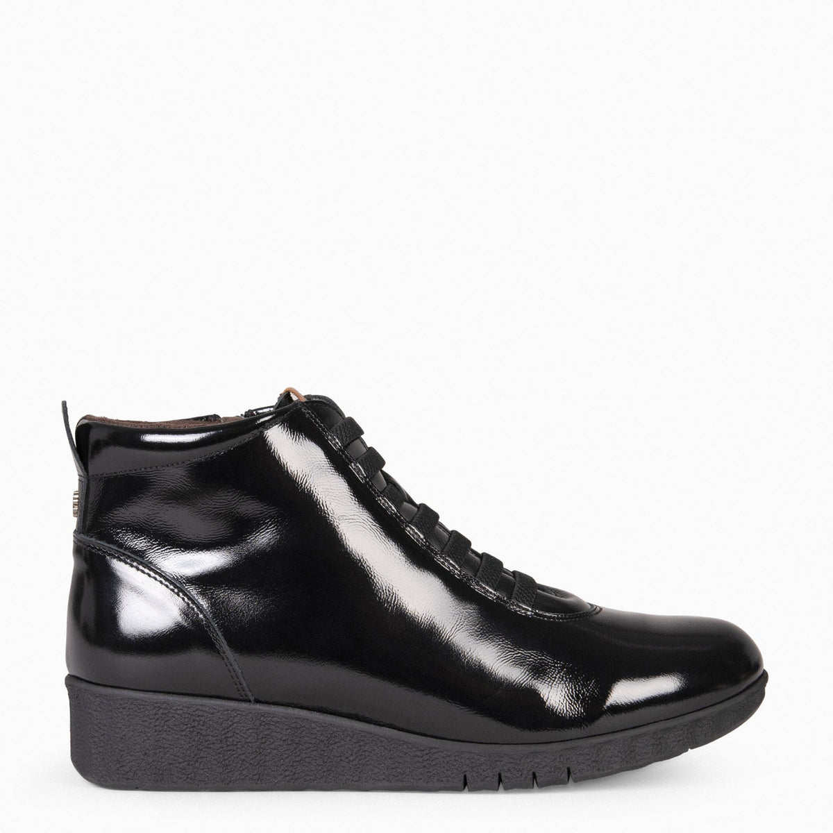 FLEXY - Zapatillas abotinadas CHAROL NEGRO